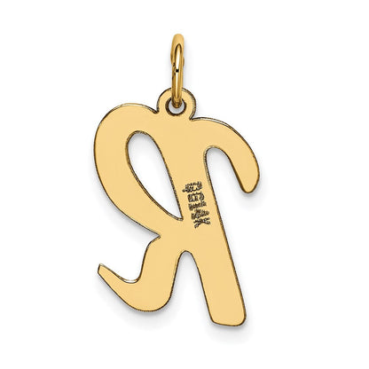 14K Gelbgold 14K Groß Schreibschrift Buchstabe R Initiale Charm