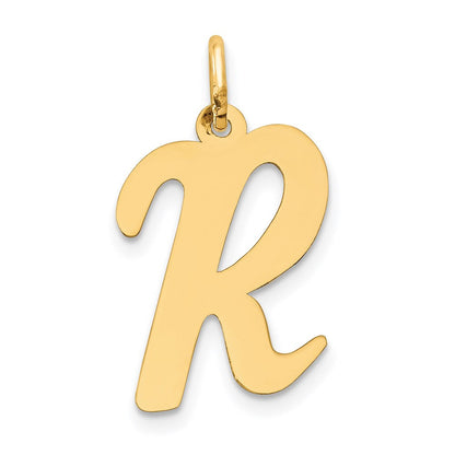 14K Gelbgold 14K Groß Schreibschrift Buchstabe R Initiale Charm