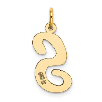 14K Gelbgold 14K Groß Schreibschrift Buchstabe S Initiale Charm