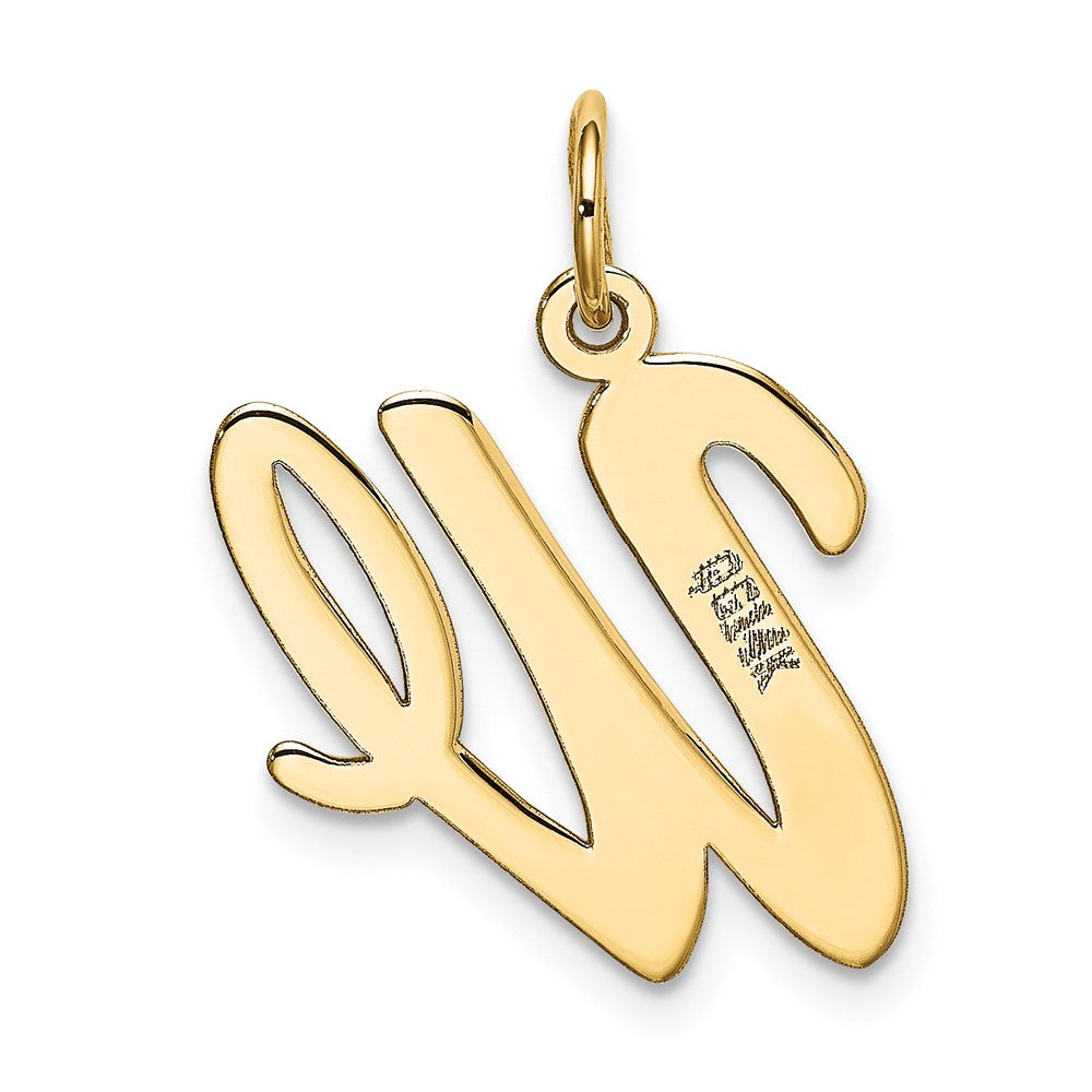 14K Gelbgold 14K Groß Schreibschrift Buchstabe W Initiale Charm