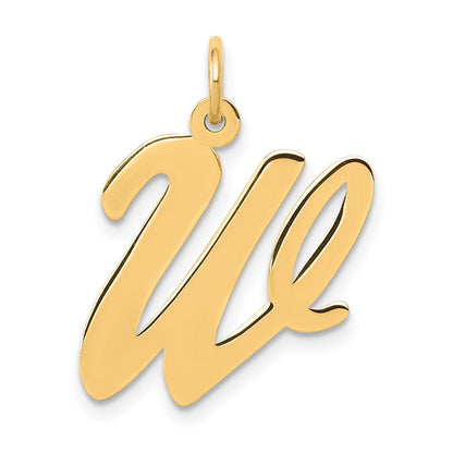 14K Gelbgold 14K Groß Schreibschrift Buchstabe W Initiale Charm
