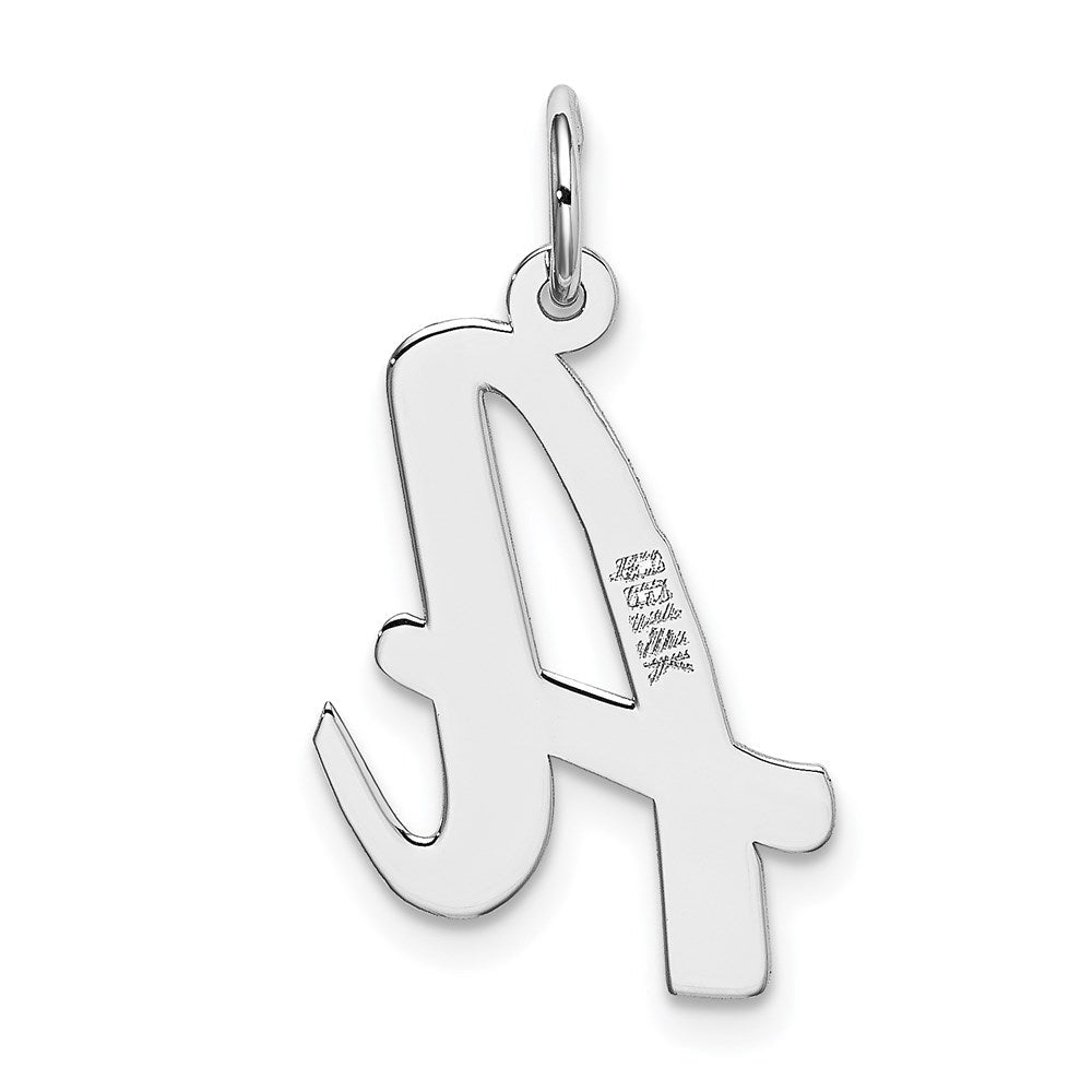14K Weißgold 14K Weißgold Groß Schreibschrift Buchstabe A Initiale Charm