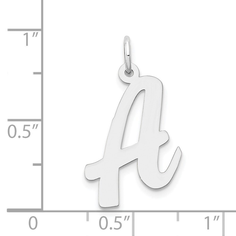 14K Weißgold 14K Weißgold Groß Schreibschrift Buchstabe A Initiale Charm