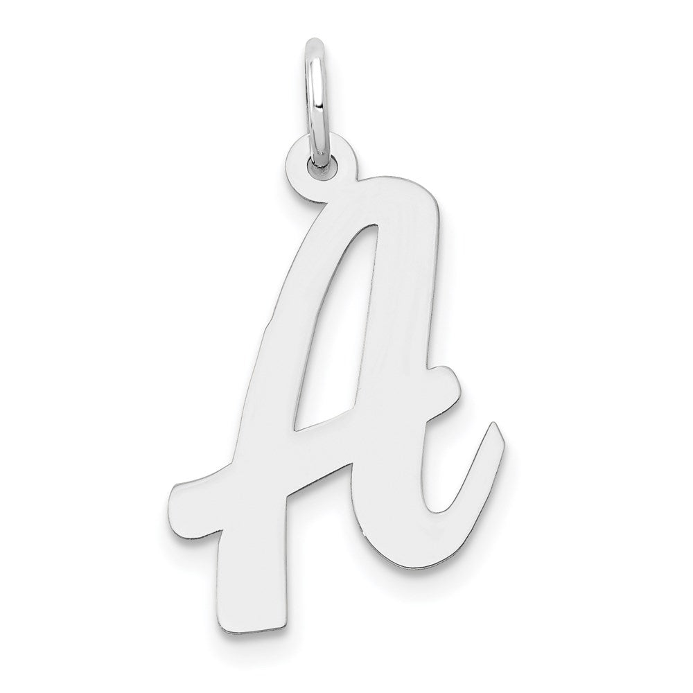 14K Weißgold 14K Weißgold Groß Schreibschrift Buchstabe A Initiale Charm