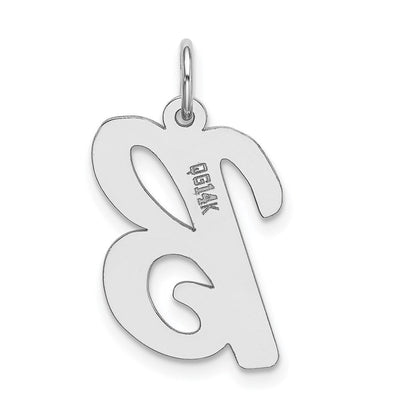14K Weißgold 14K Weißgold Groß Schreibschrift Buchstabe B Initiale Charm