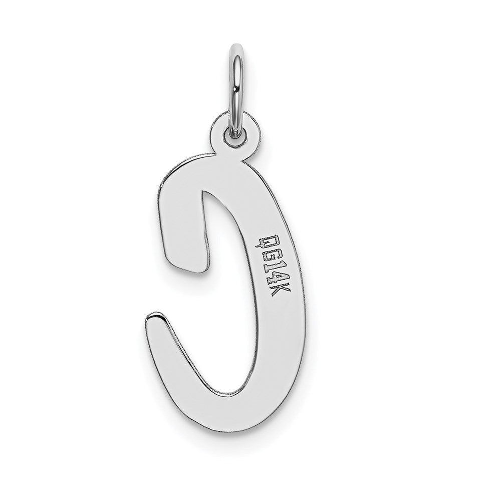 14K Weißgold Groß Schreibschrift Buchstabe C Initiale Charm