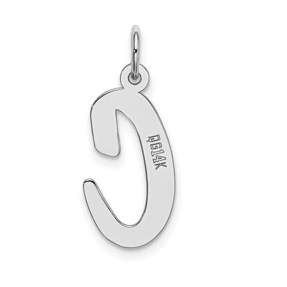14K Weißgold Groß Schreibschrift Buchstabe C Initiale Charm