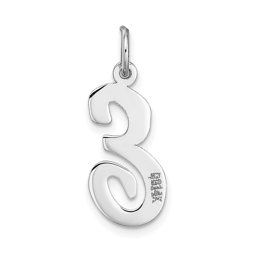 14K Weißgold 14K Weißgold Groß Schreibschrift Buchstabe E Initiale Charm