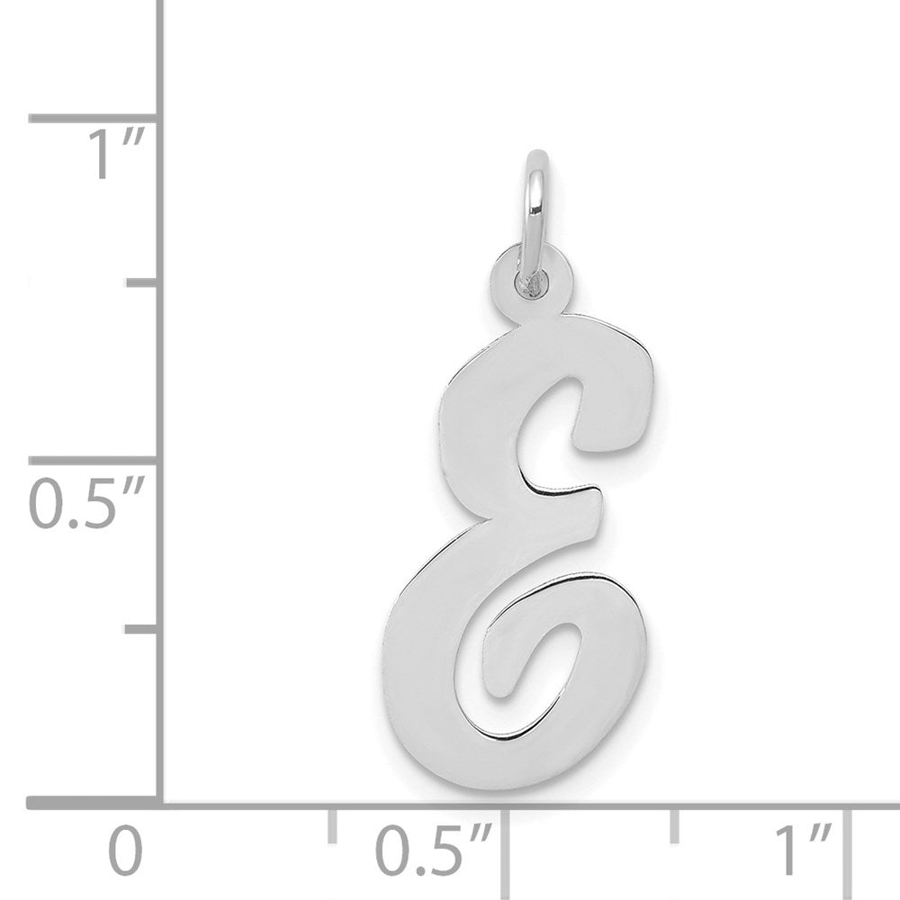 14K Weißgold 14K Weißgold Groß Schreibschrift Buchstabe E Initiale Charm