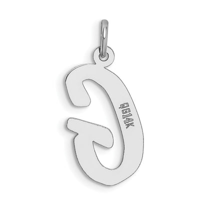 14K Weißgold 14K Weißgold Groß Schreibschrift Buchstabe G Initiale Charm