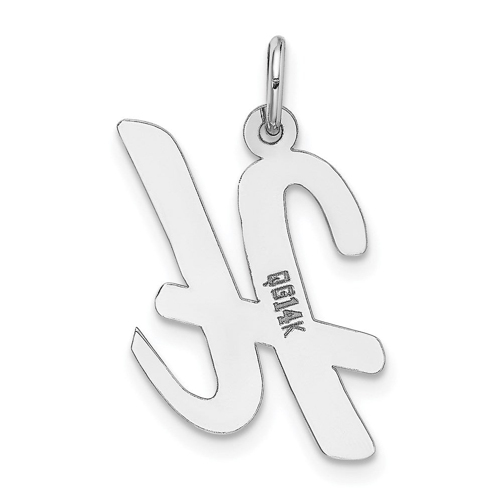 14K Weißgold 14K Weißgold Groß Schreibschrift Buchstabe H Initiale Charm