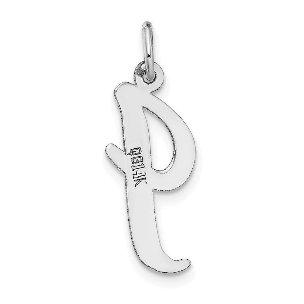 14K Weißgold 14K Weißgold Groß Schreibschrift Buchstabe I Initiale Charm