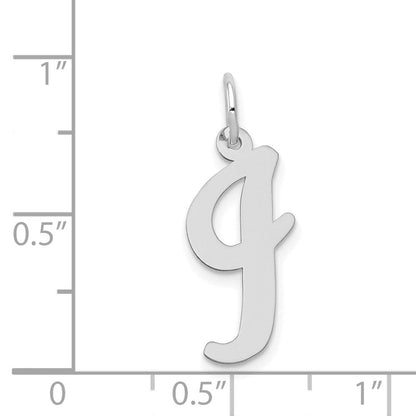 14K Weißgold 14K Weißgold Groß Schreibschrift Buchstabe I Initiale Charm