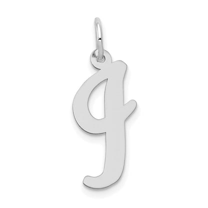 14K Weißgold 14K Weißgold Groß Schreibschrift Buchstabe I Initiale Charm