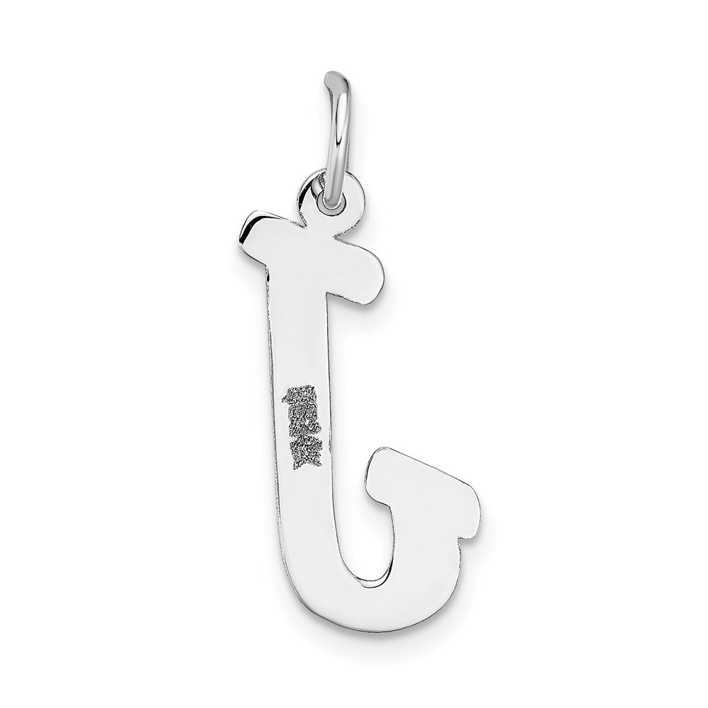 14K Weißgold 14K Weißgold Groß Schreibschrift Buchstabe J Initiale Charm