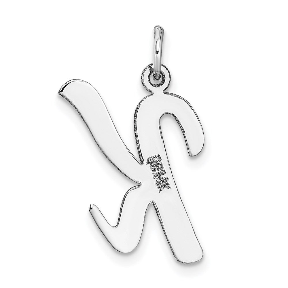 14K Weißgold 14K Weißgold Groß Schreibschrift Buchstabe K Initiale Charm