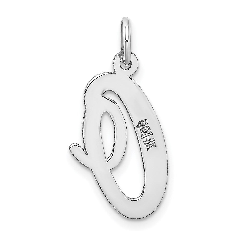 14K Weißgold 14K Weißgold Groß Schreibschrift Buchstabe O Initiale Charm