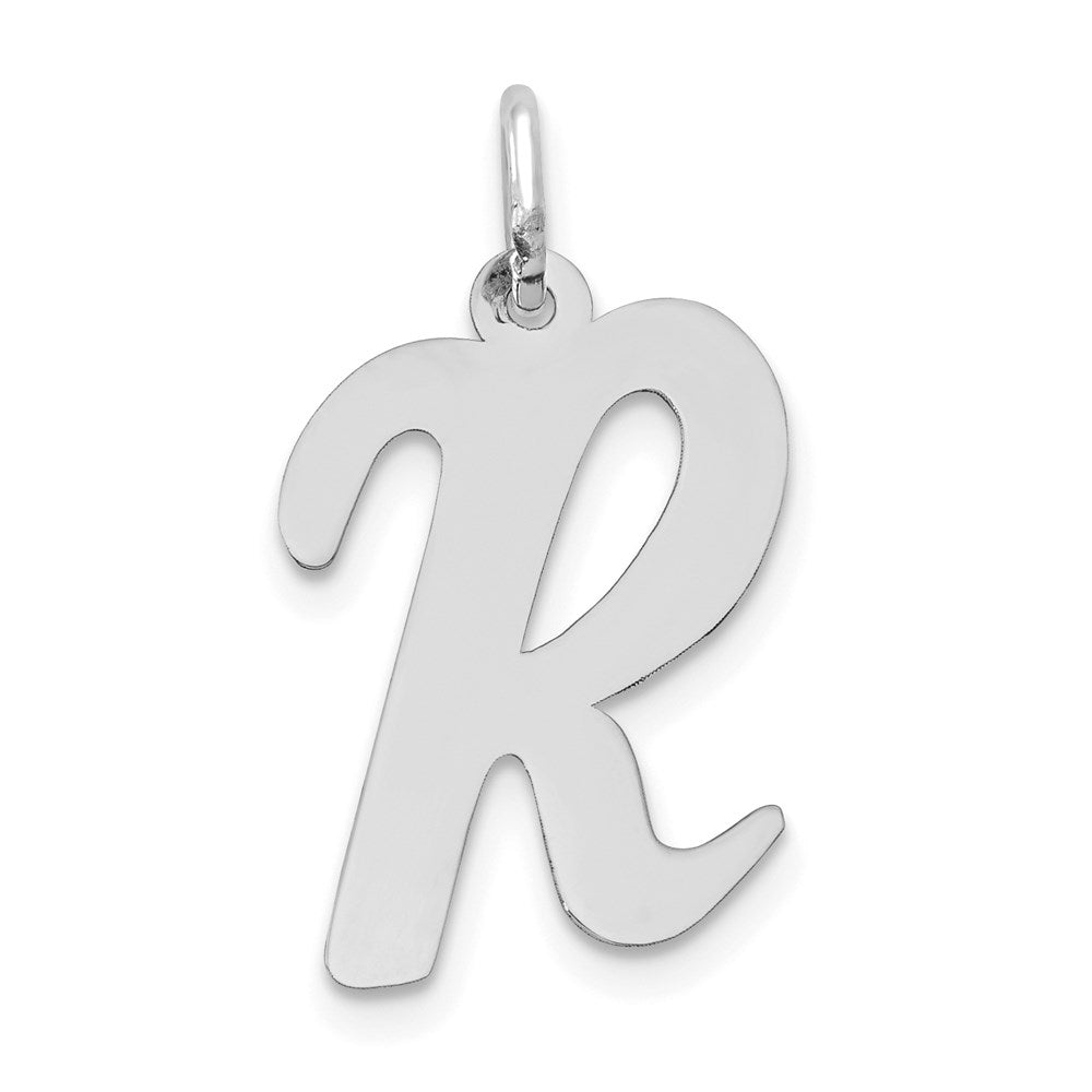 14K Weißgold Groß Schreibschrift Buchstabe R Initiale Charm