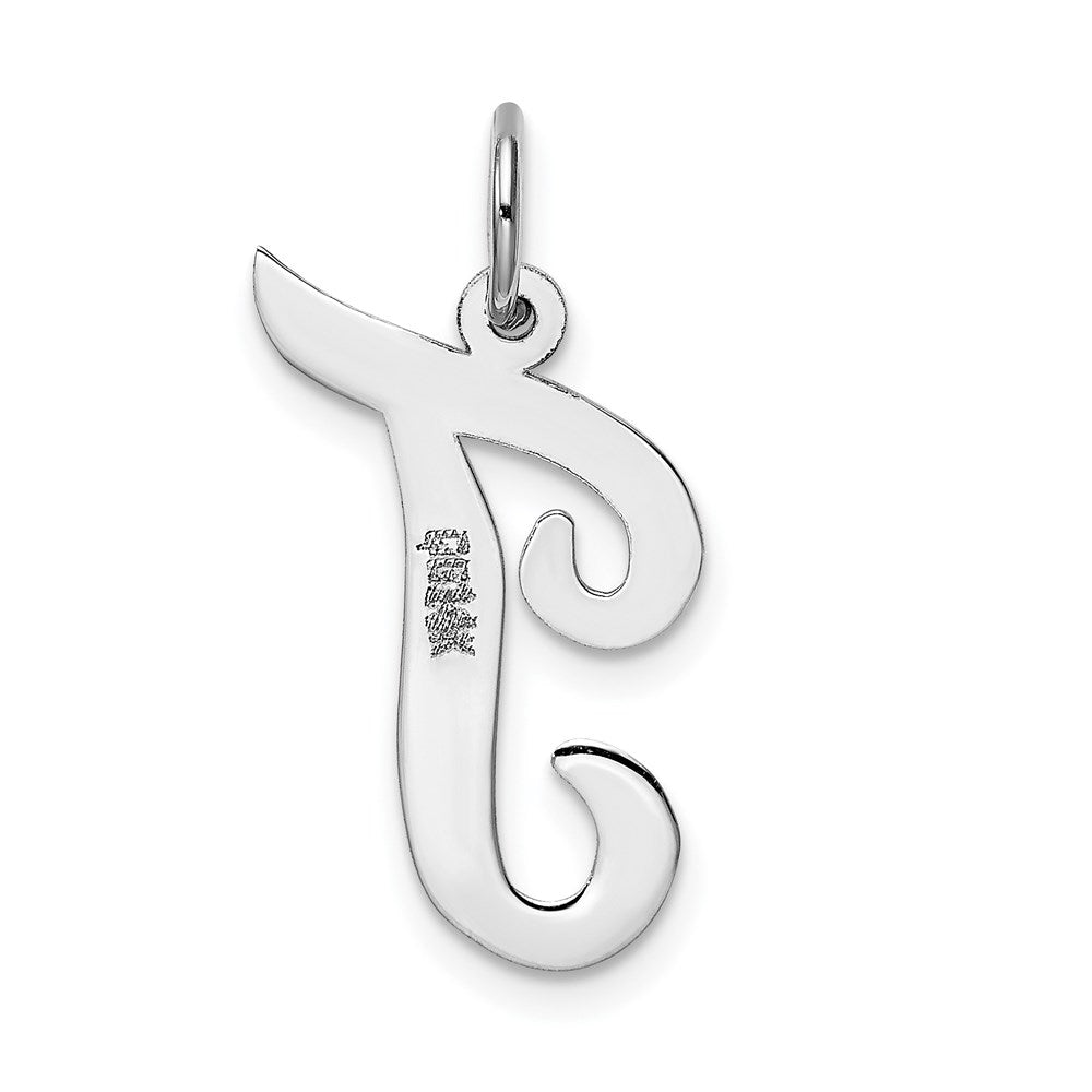 14K Weißgold Groß Schreibschrift Buchstabe T Initiale Charm