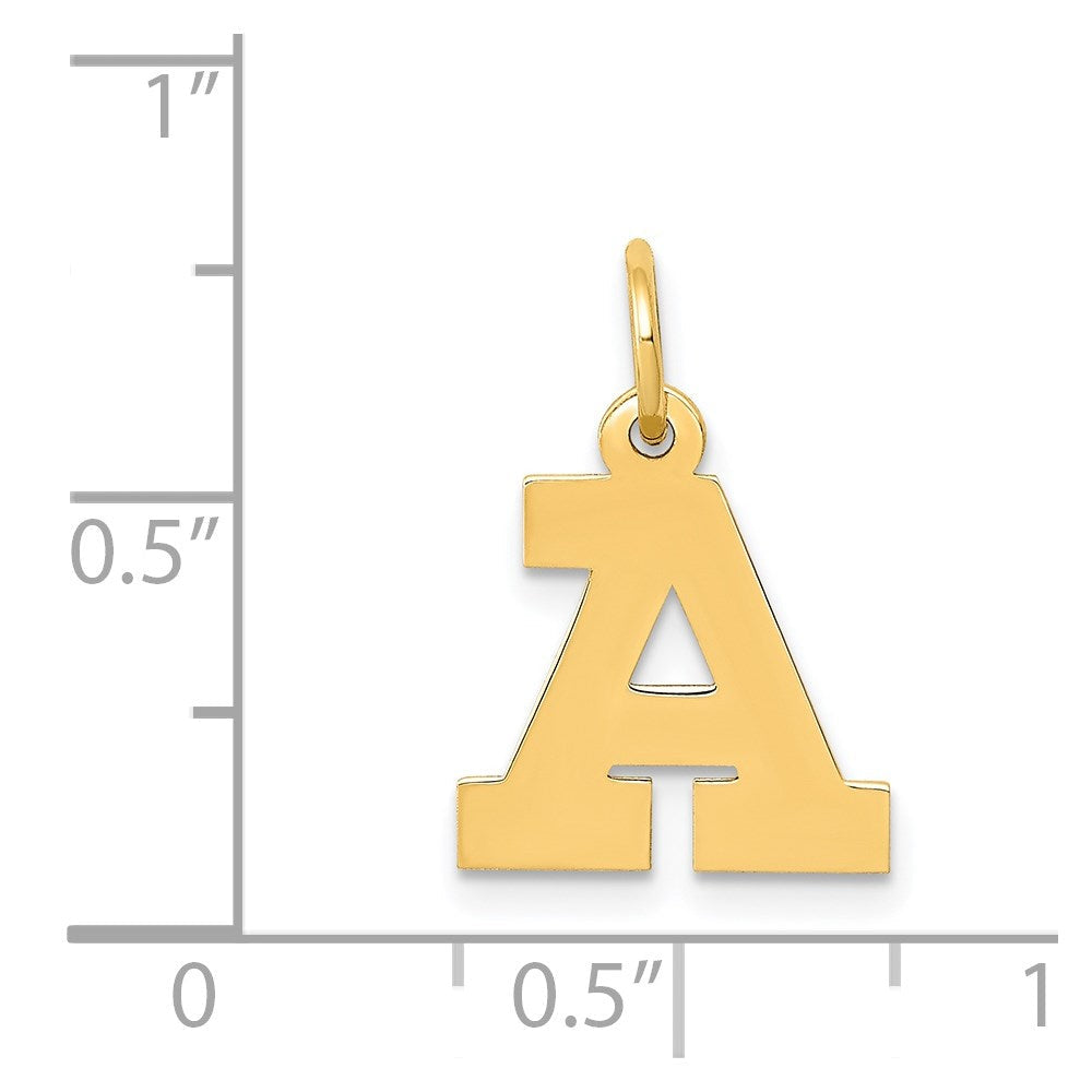 14K Gelbgold 14K Klein Block Buchstabe A Initiale Charm