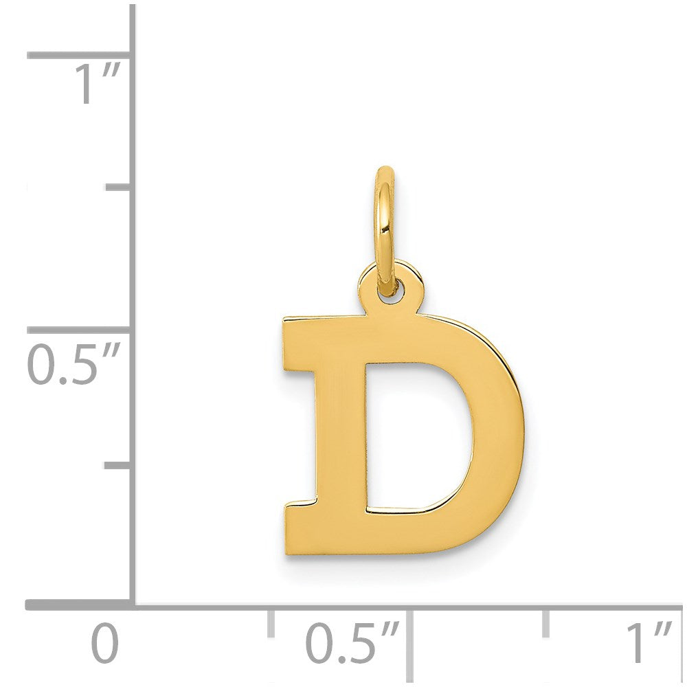 14K Gelbgold 14K Klein Block Buchstabe D Initiale Charm