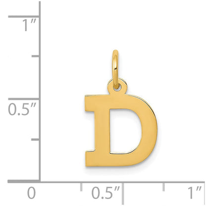 14K Gelbgold 14K Klein Block Buchstabe D Initiale Charm