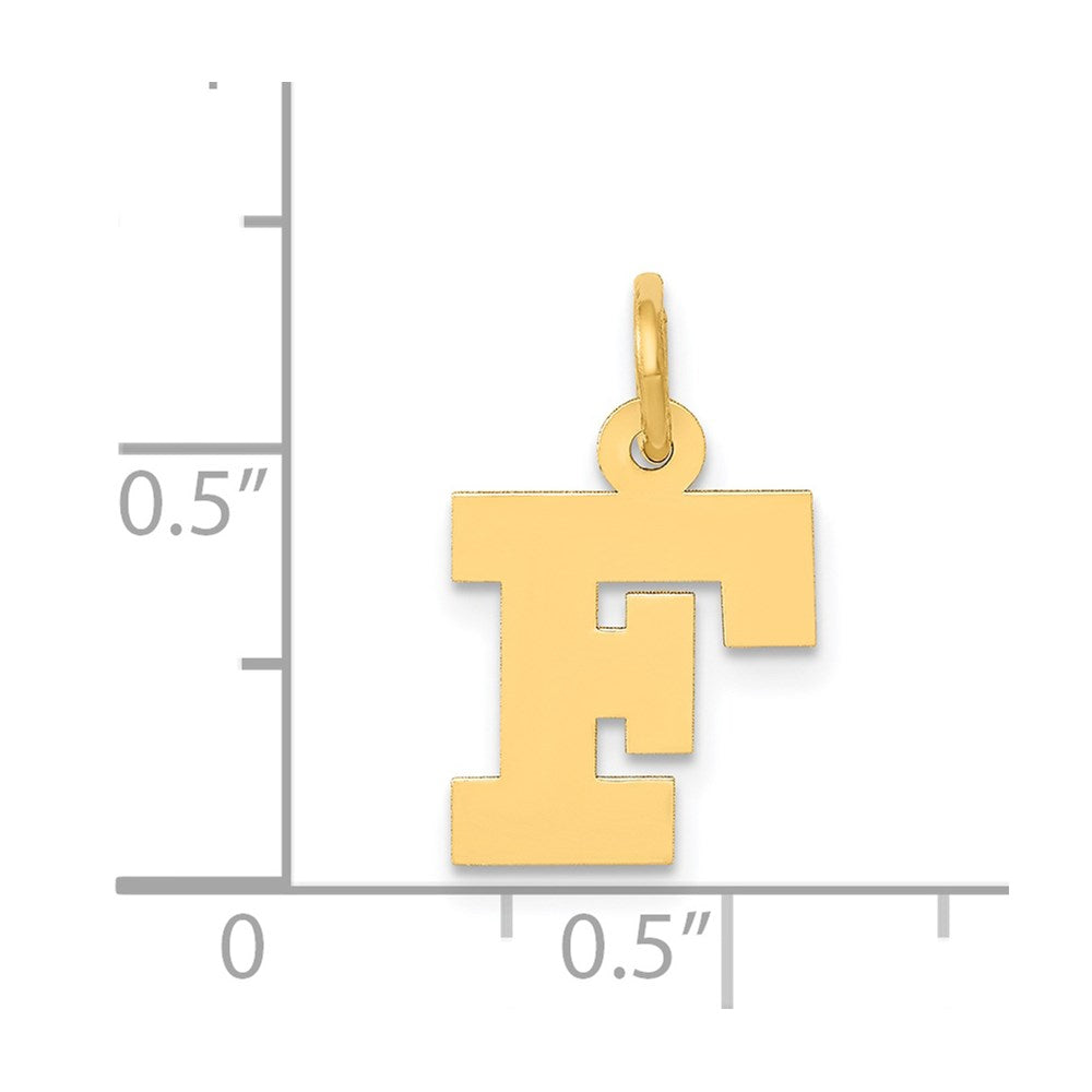 14K Gelbgold 14K Klein Block Buchstabe F Initiale Charm