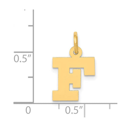 14K Gelbgold 14K Klein Block Buchstabe F Initiale Charm
