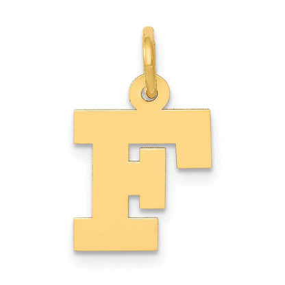 14K Gelbgold 14K Klein Block Buchstabe F Initiale Charm