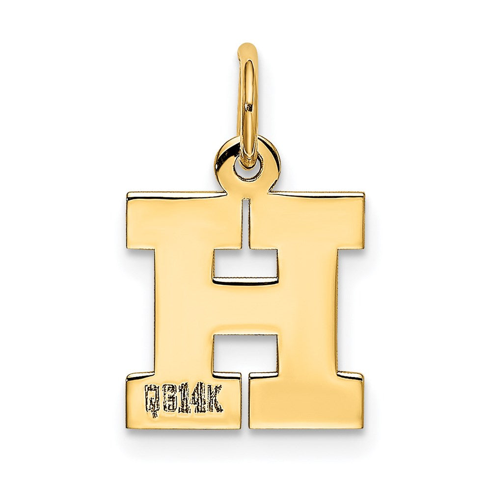 14K Gelbgold 14K Klein Block Buchstabe H Initiale Charm