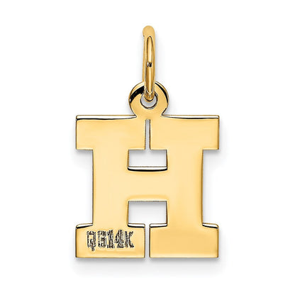 14K Gelbgold 14K Klein Block Buchstabe H Initiale Charm