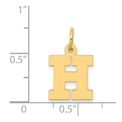 14K Gelbgold 14K Klein Block Buchstabe H Initiale Charm