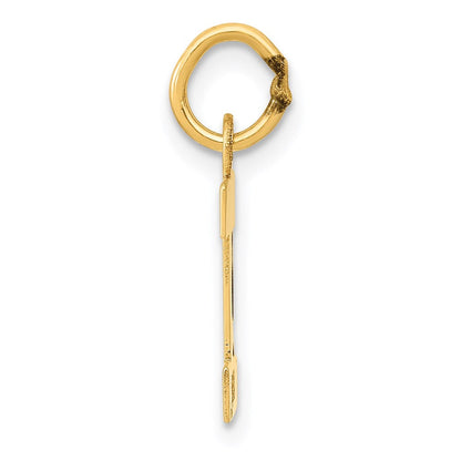 14K Gelbgold 14K Klein Block Buchstabe I Initiale Charm