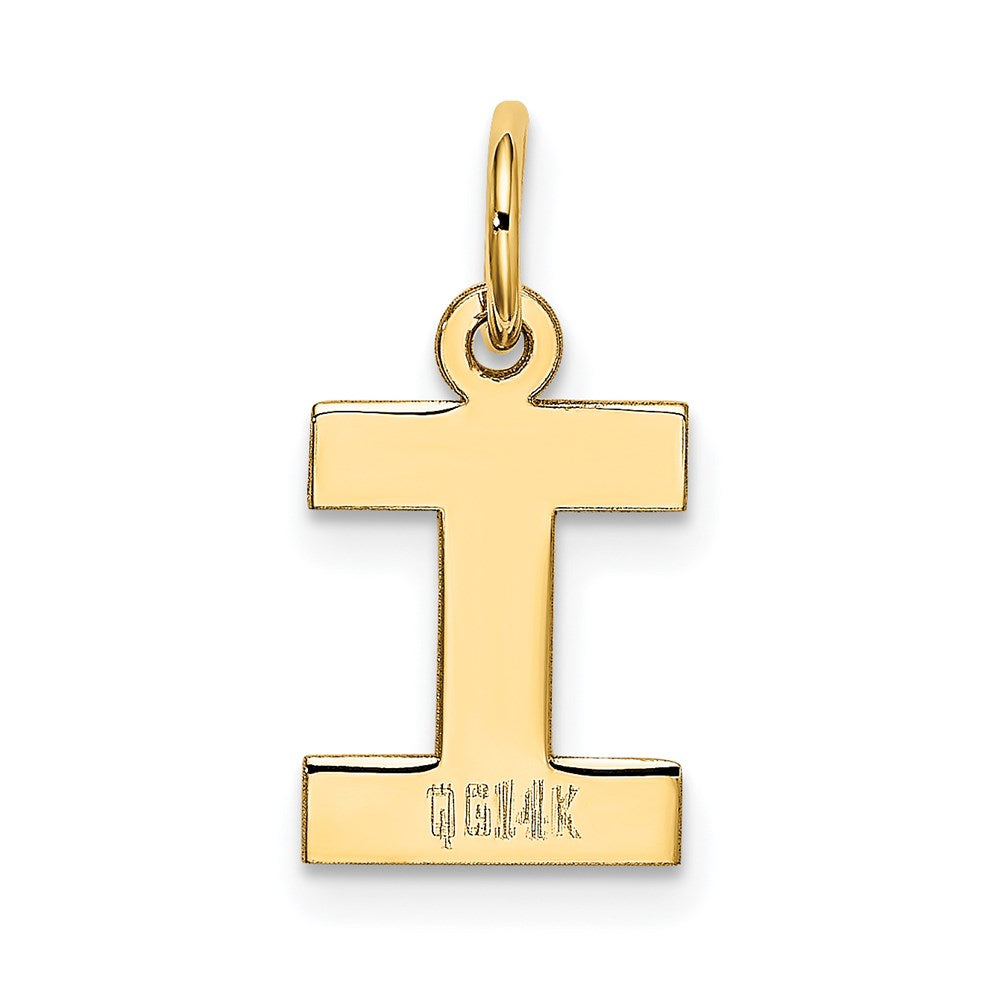 14K Gelbgold 14K Klein Block Buchstabe I Initiale Charm