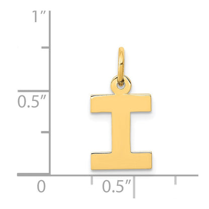 14K Gelbgold 14K Klein Block Buchstabe I Initiale Charm