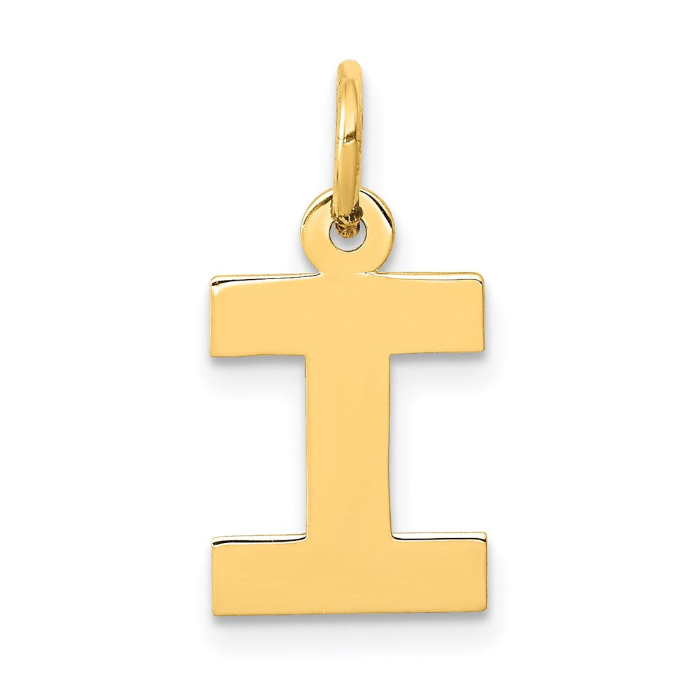 14K Gelbgold 14K Klein Block Buchstabe I Initiale Charm