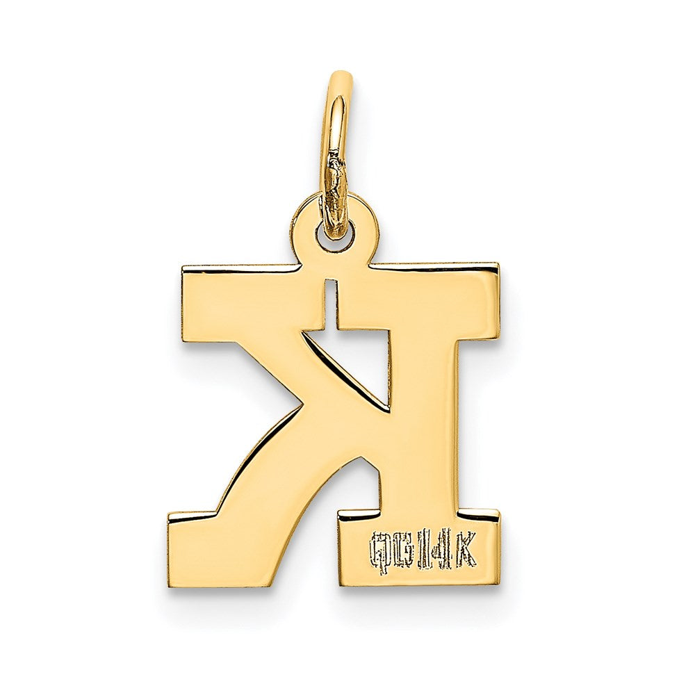 14K Gelbgold 14K Klein Block Buchstabe K Initiale Charm