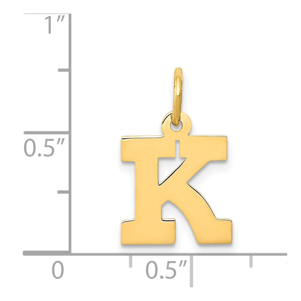 14K Gelbgold 14K Klein Block Buchstabe K Initiale Charm