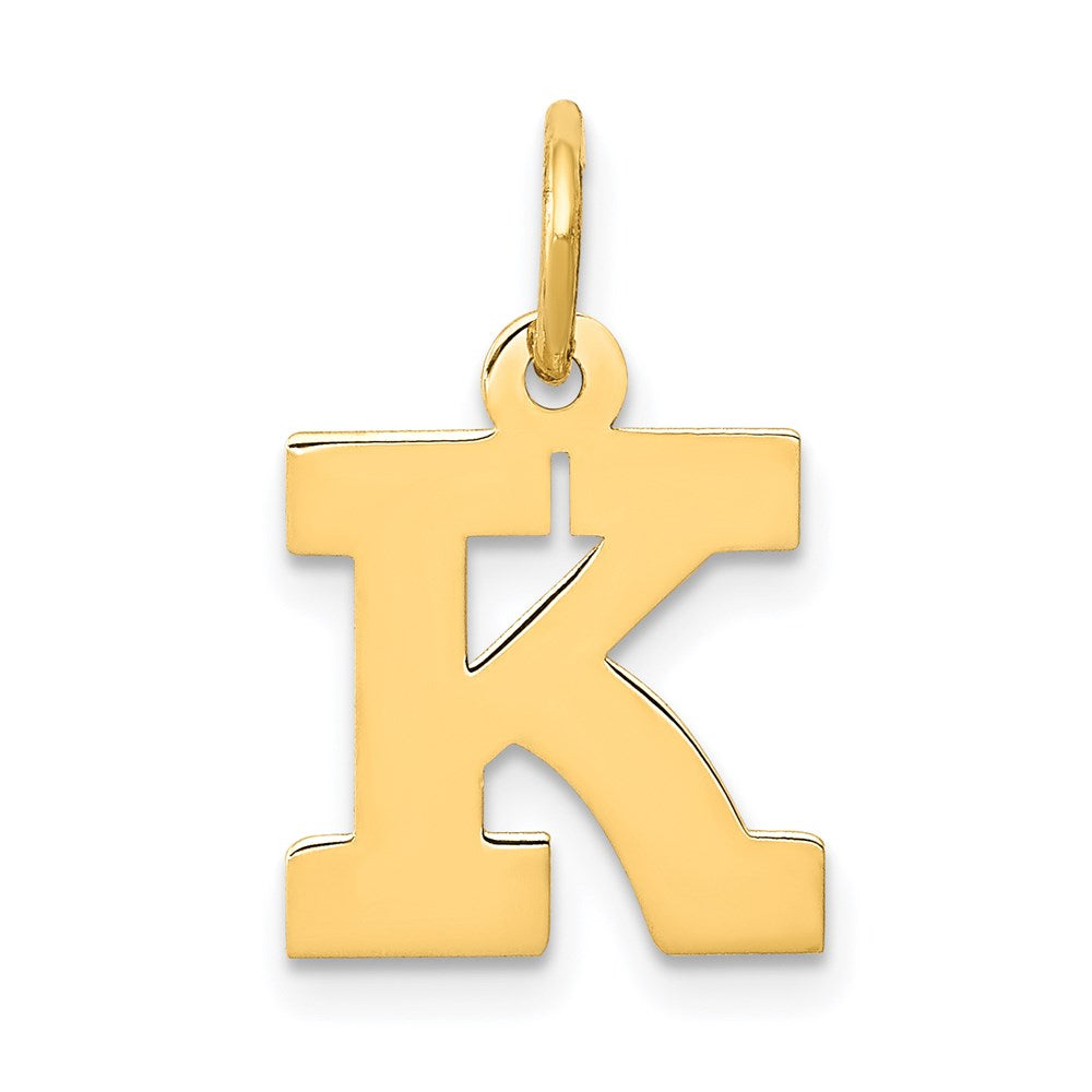 14K Gelbgold 14K Klein Block Buchstabe K Initiale Charm