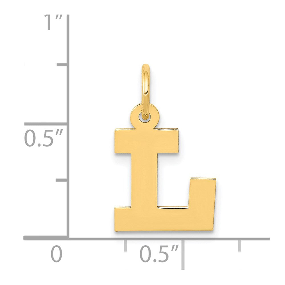 14K Gelbgold 14K Klein Block Buchstabe L Initiale Charm