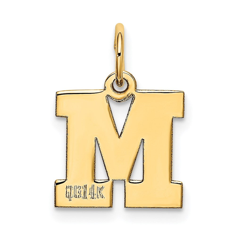14K Gelbgold 14K Klein Block Buchstabe M Initiale Charm