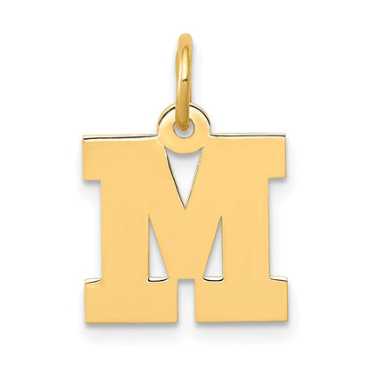 14K Gelbgold 14K Klein Block Buchstabe M Initiale Charm