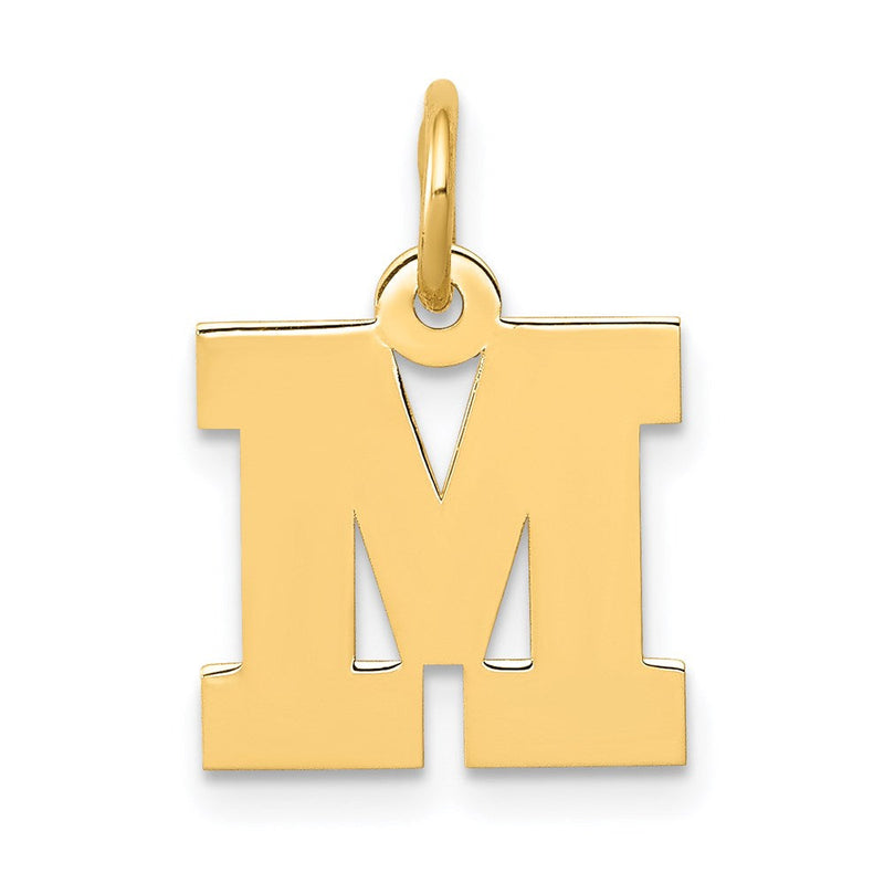 14K Gelbgold 14K Klein Block Buchstabe M Initiale Charm