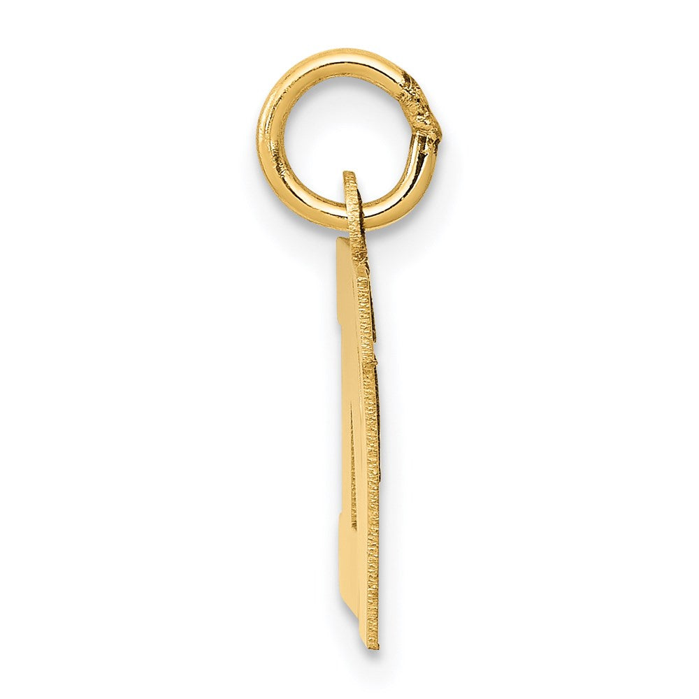 14K Gelbgold 14K Klein Block Buchstabe N Initiale Charm