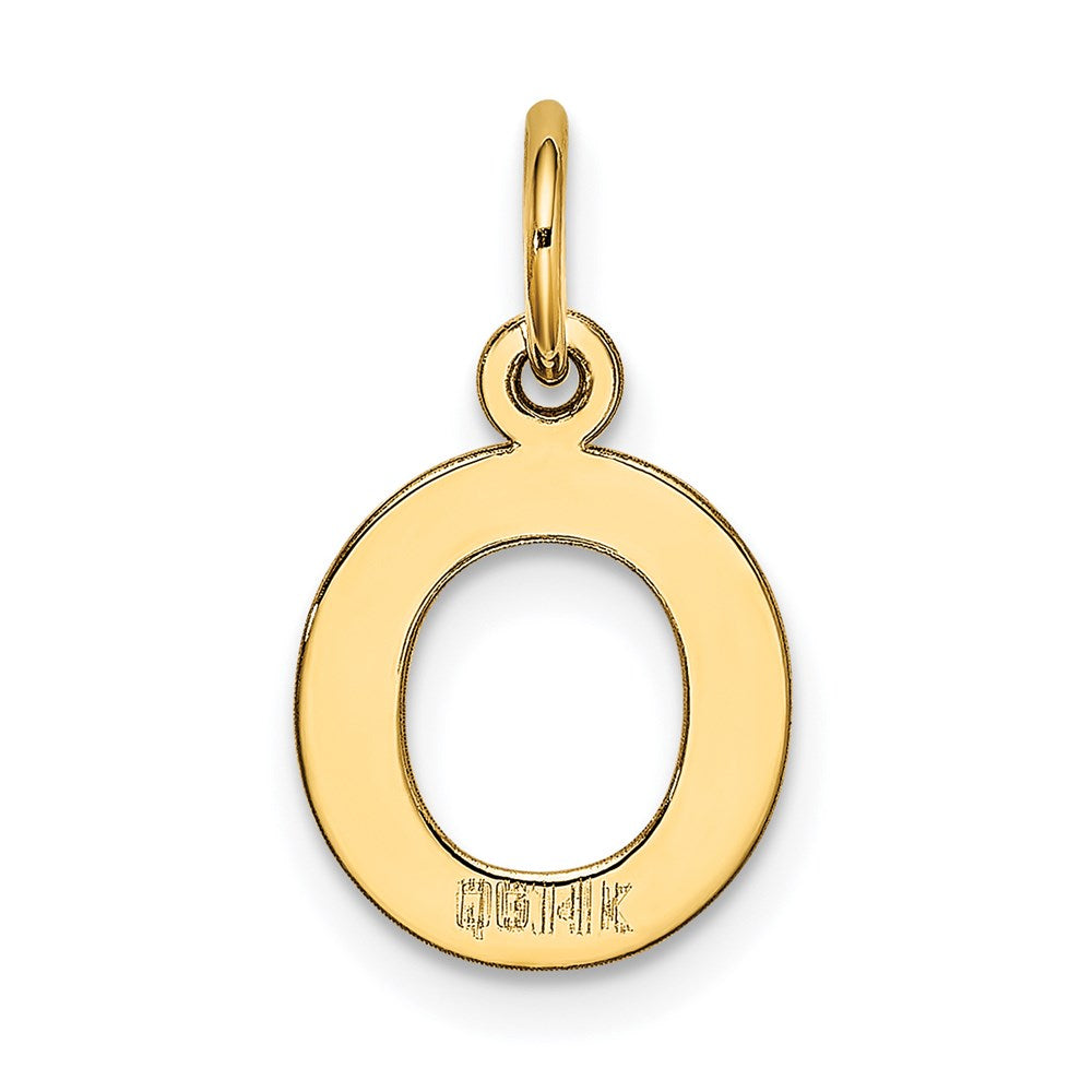 14K Gelbgold 14K Klein Block Buchstabe O Initiale Charm