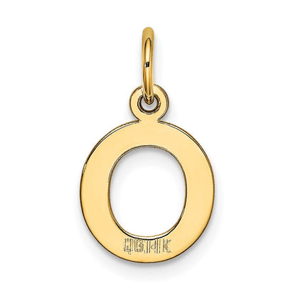 14K Gelbgold 14K Klein Block Buchstabe O Initiale Charm