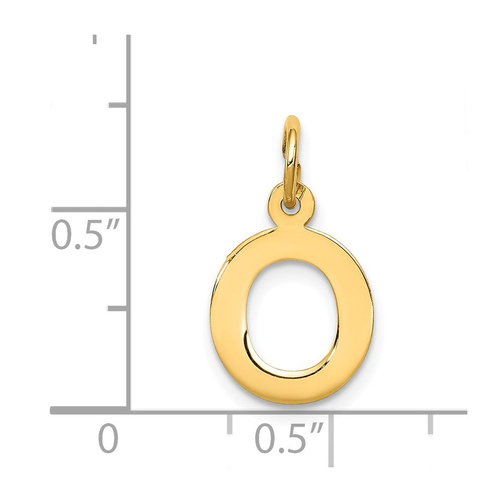 14K Gelbgold 14K Klein Block Buchstabe O Initiale Charm