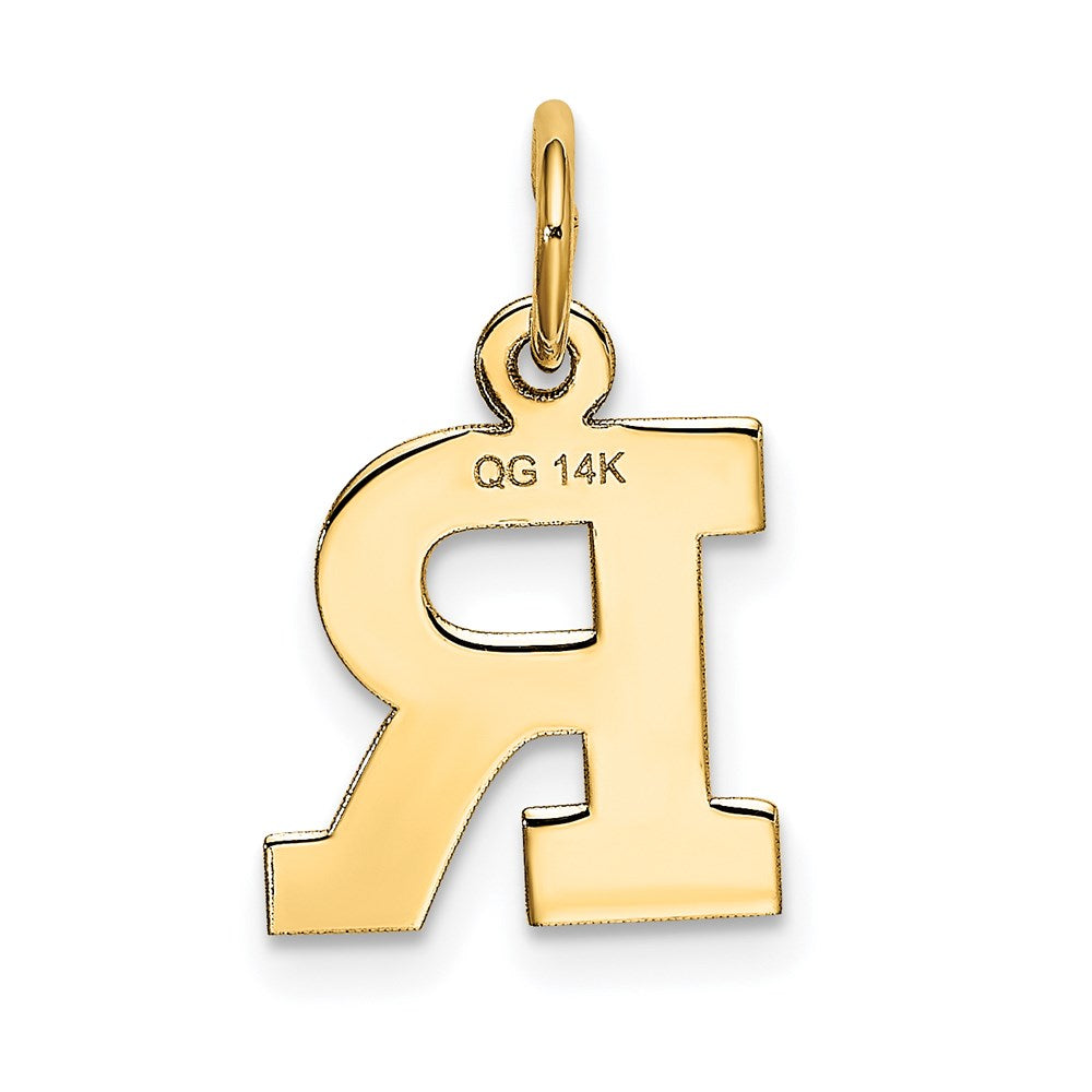 14K Gelbgold 14K Klein Block Buchstabe R Initiale Charm