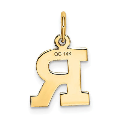 14K Gelbgold 14K Klein Block Buchstabe R Initiale Charm