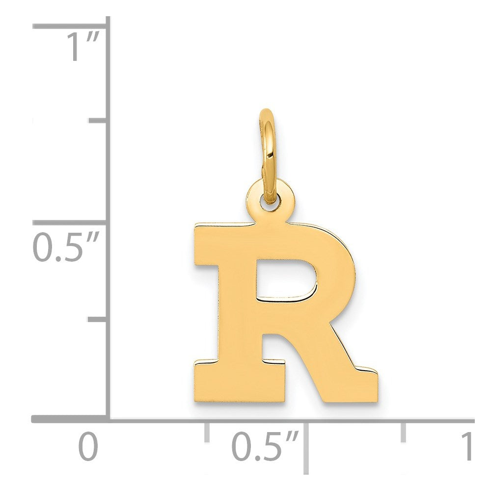 14K Gelbgold 14K Klein Block Buchstabe R Initiale Charm